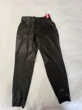Spanx Black Faux Leather Jogger Pants Size 1X , 1TG - NWT